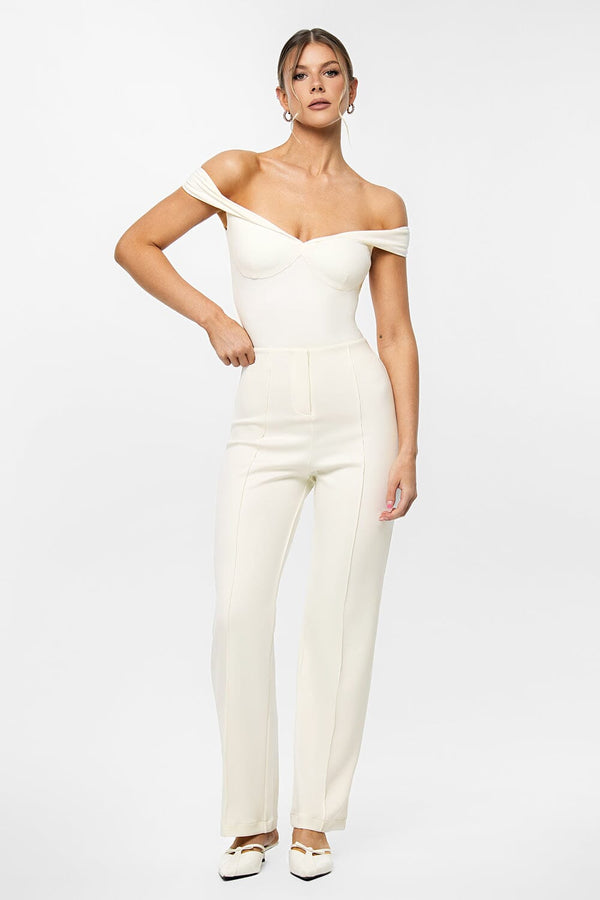 【Anyone more】Horne White Pintuck Half Pants Scuba™ Pintuck Pant - NAMA