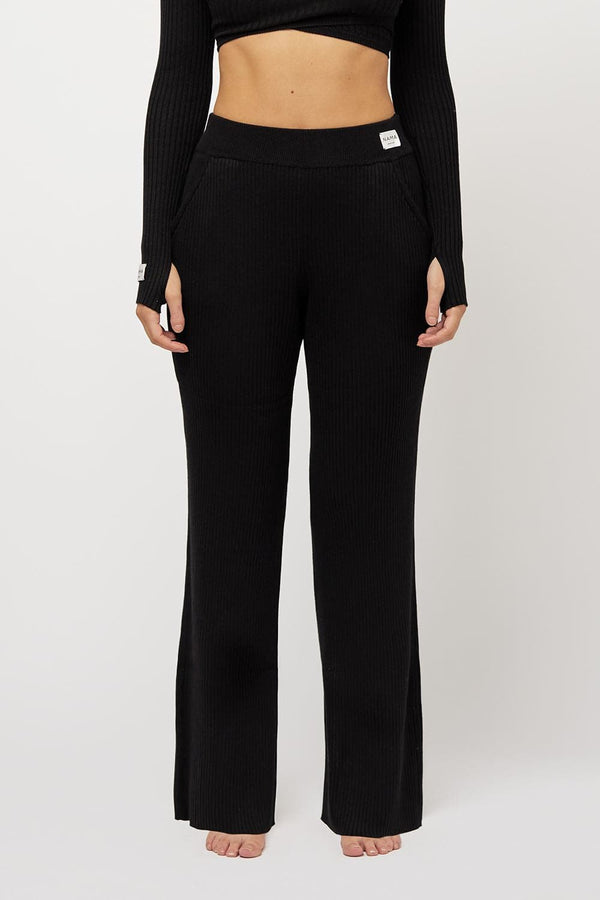 パンツ ANCELLM CUT OFF SLIT TUCK SLACKS BLACK 3 Lands' End Women's High Rise Bi Stretch Pintuck Boot Cut
