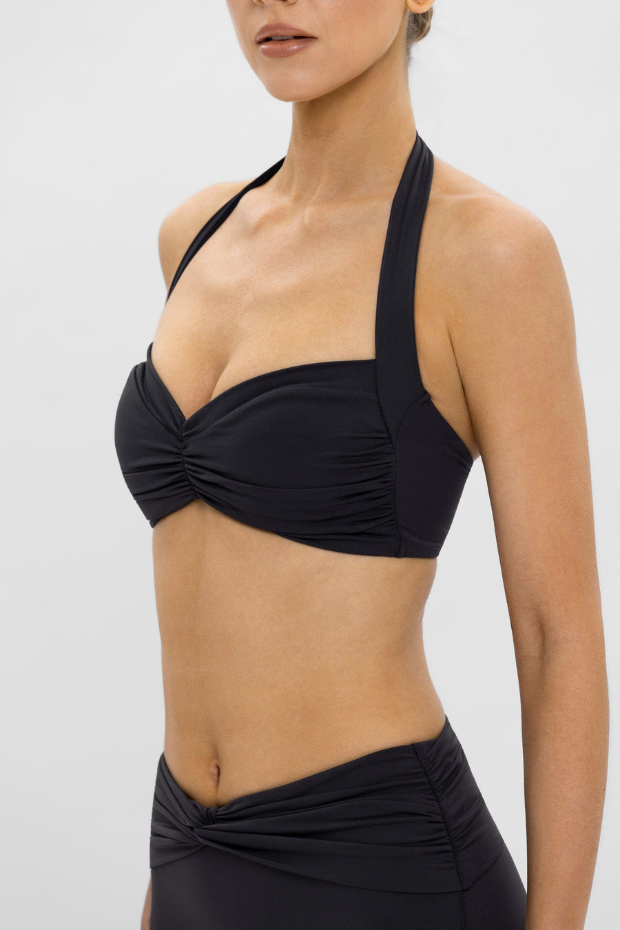 Body Butter™ Twist Halter Bra in Black