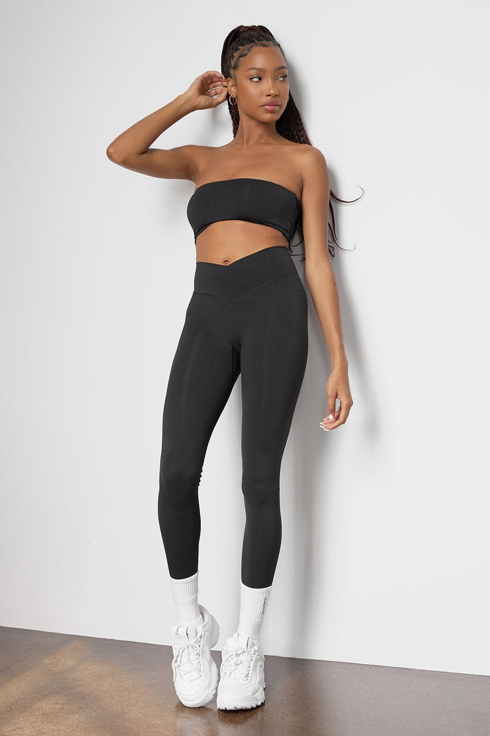 Leggings With Cross Front Waistband