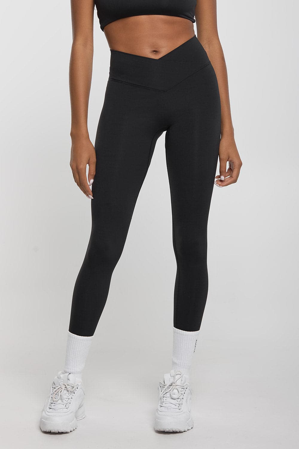 BEST Leggings With Crossover Waist in Black